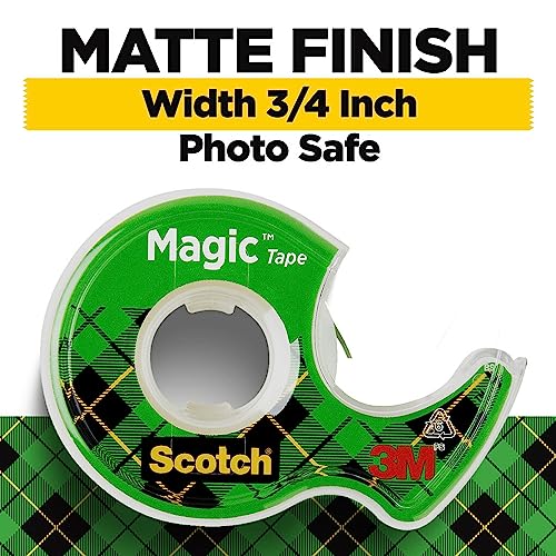 Scotch Magic Tape Numerous Applications Invisible Engineered for Repairing 34 x 300 Inches 12 Dispensered Rolls - Image 3