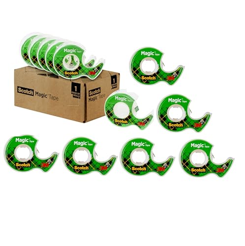 Scotch Magic Tape Numerous Applications Invisible Engineered for Repairing 34 x 300 Inches 12 Dispensered Rolls - Image 1