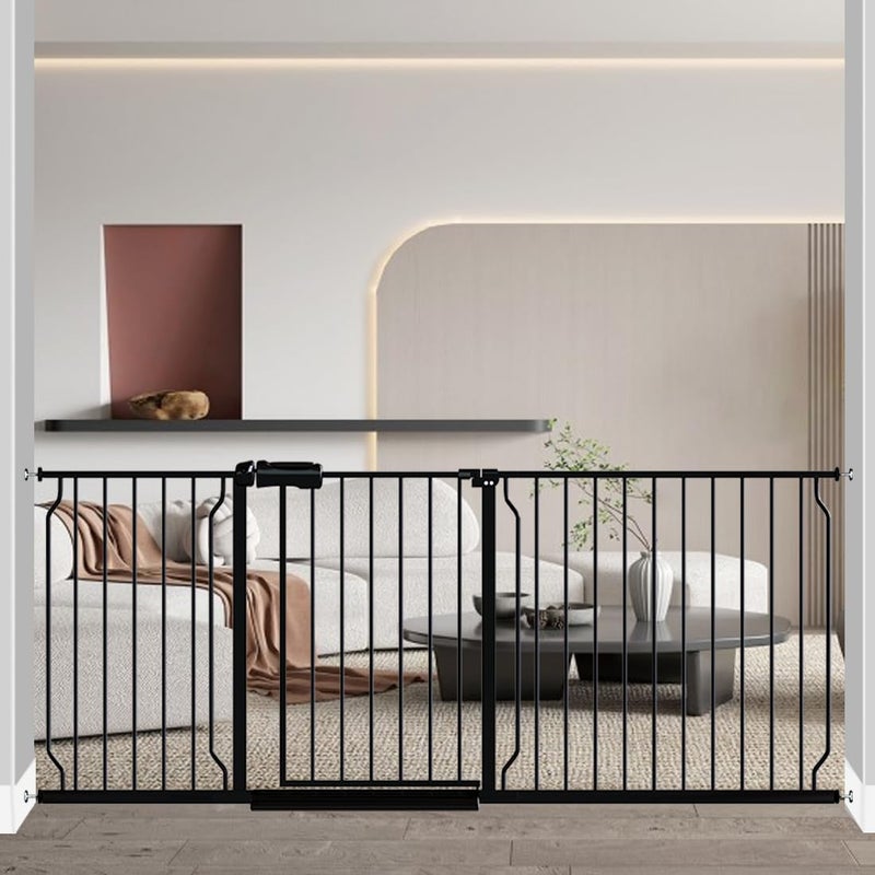Fairy Baby Fairy Baby Extra Wide Baby Gate Black 7167637 Inch Wide Walk Through Pressure Mounted No Drill Long and Large Tension Gate for Pet and Kids