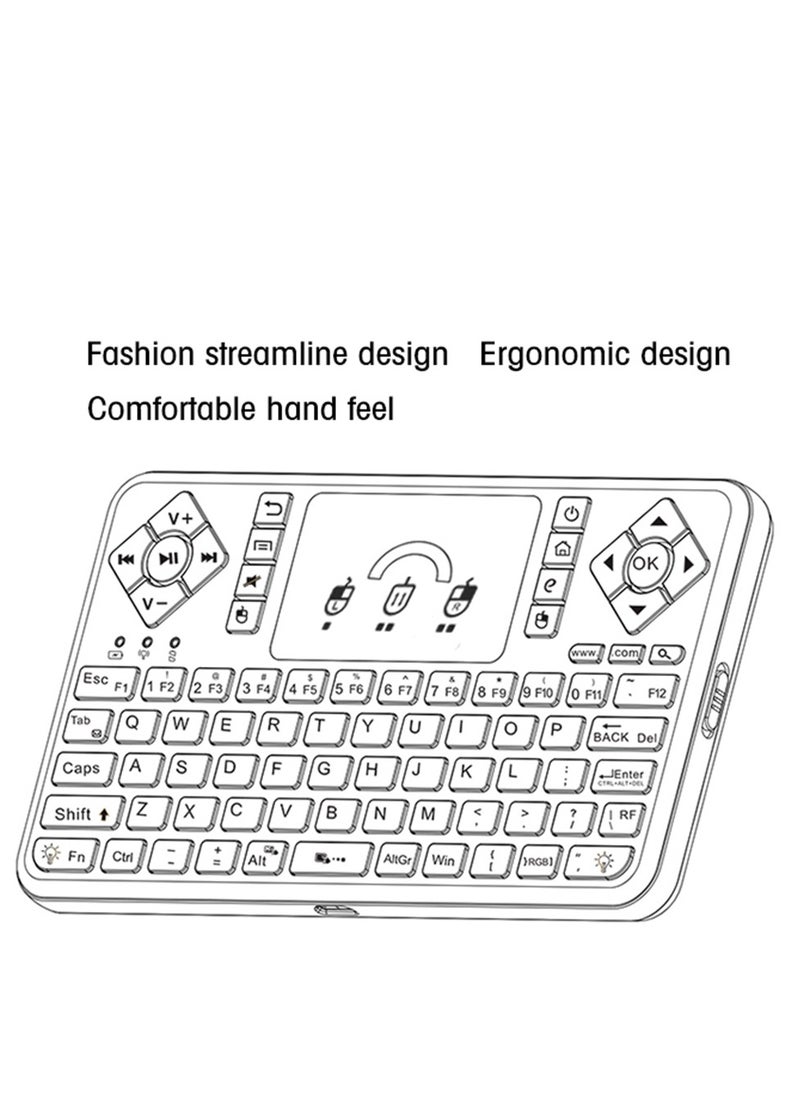 Q9 2.4G RF Wireless Mouse Combo Handheld Remote Control Keyboard With Touchpad - English