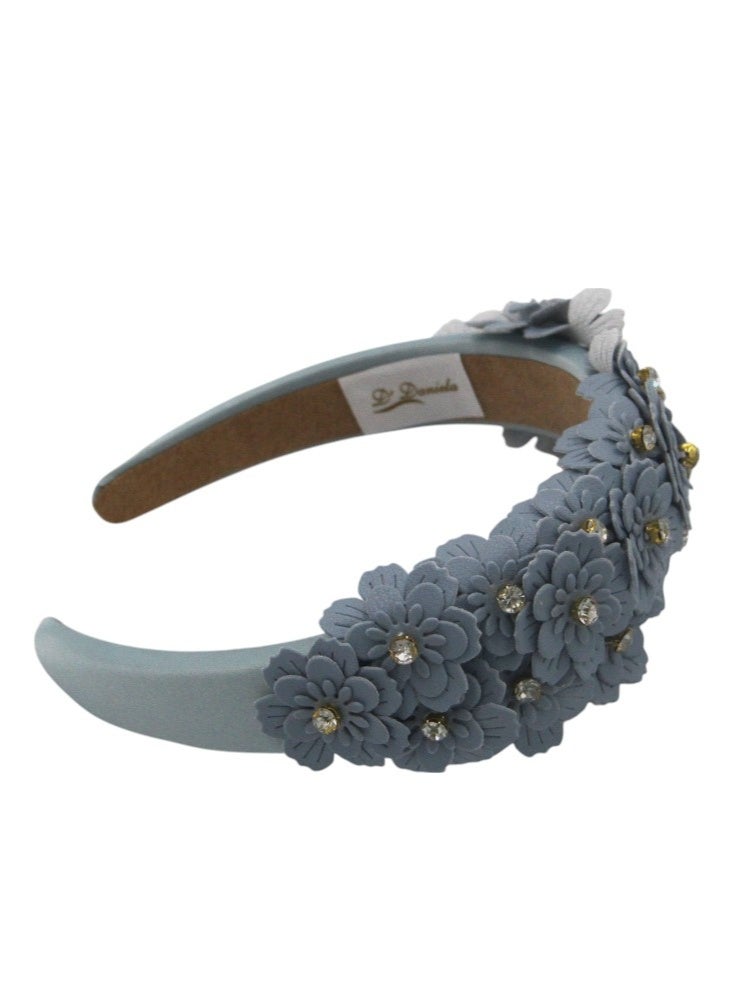Bidani Floral Appliqué Headband - Dusty Blue - Image 3