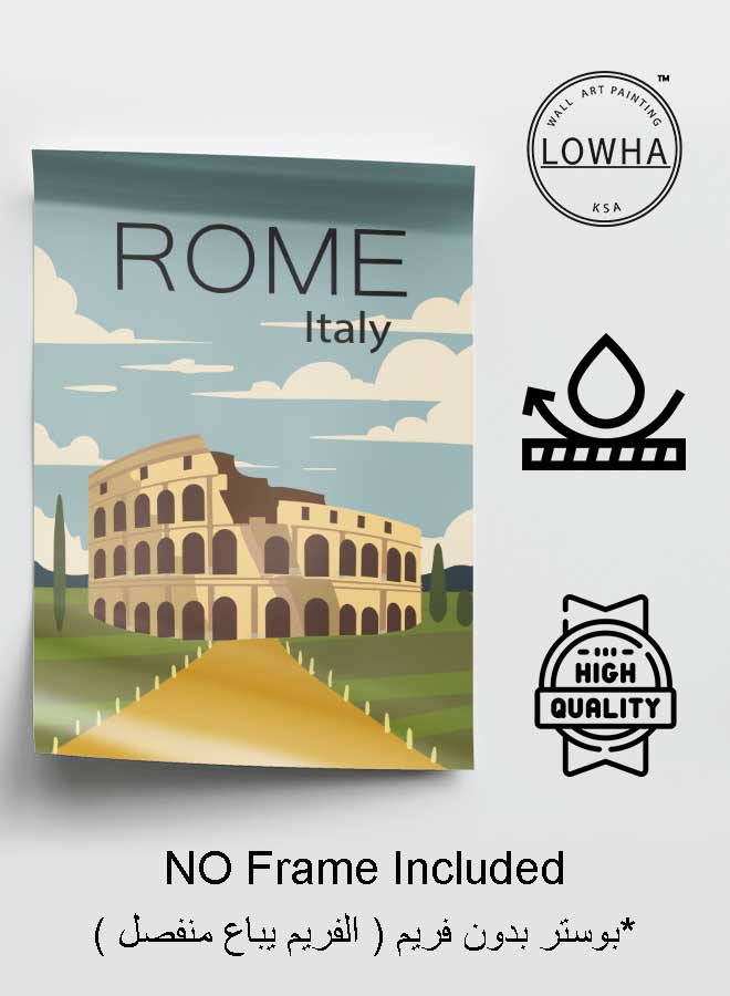 LOWHA Poster Painting Art With Four Separate Pieces Of Double-Sided Stickers Rome Italy For Home Bedroom Living Room And Office Decor  - Image 3