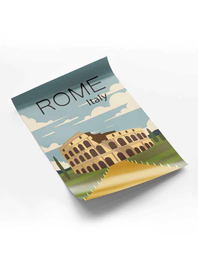 LOWHA Poster Painting Art With Four Separate Pieces Of Double-Sided Stickers Rome Italy For Home Bedroom Living Room And Office Decor  - Image 1