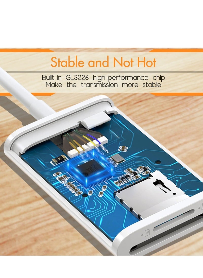 Generic - قارئ بطاقات SD 2 في 1 لأجهزة Android - محول Micro SD إلى USB، قارئ بطاقات SD USB C لبطاقات ذاكرة الكاميرا، متوافق مع أجهزة الكمبيوتر والهواتف والأجهزة اللوحية (أبيض) - Image 1