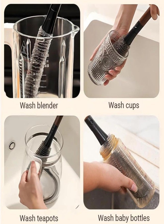 Ameedarshan 2-in-1 Detachable Dual-Head Bottle Brush, Food-Grade Nylon Bristles, Deep Cleaning for Blender, Juicer and Cup Lids, 35 cm - Image 5