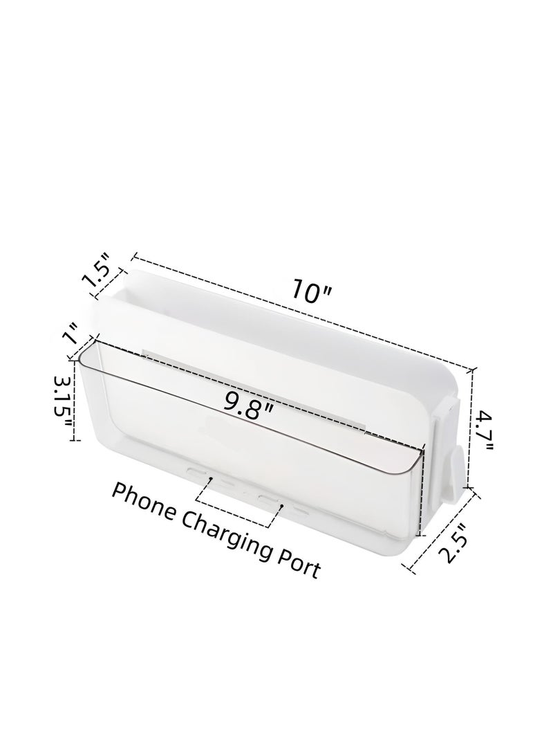 Anmi Adhesive Remote Control Holder Wall Mounted Phone Charging Holder Universal Controller Holder Wall Mount Storage Organizer Box No Drilling Home Office Desk (Bedside Shelf) - Image 4