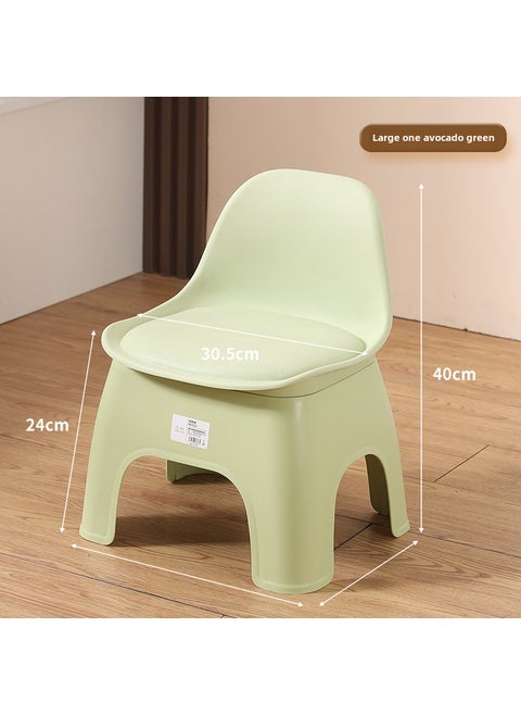 Thick Plastic Stool Child Sofa Coffee Table [Upgrade backrest] Large avocado green