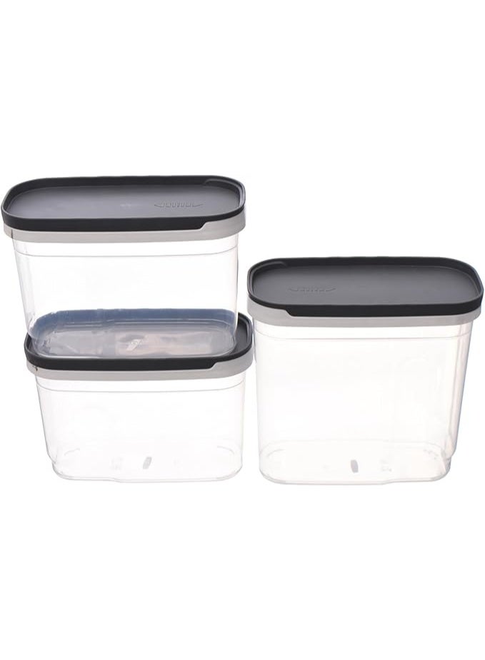 Aksa Plastic Slide Food Container 4-Pieces, 1.25/1.80/2.70 Liter Capacity - Image 3