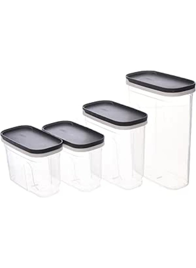 Aksa Plastic Slide Food Container 4-Pieces, 1.25/1.80/2.70 Liter Capacity - Image 1