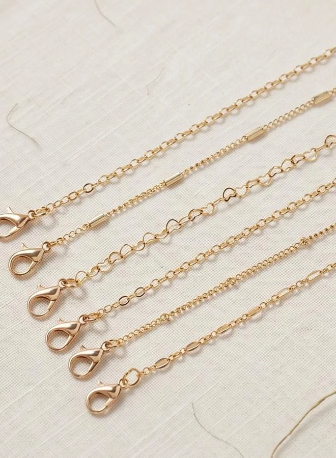 Take Two Pack of 6 - Gold Tone Link Bracelet