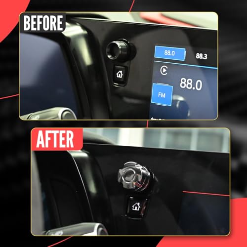 BILLFARO Chrome Volume Control KnobVolume Dial Tuner Control Knob Cap Stereo Knobs Rotary Switch Button Cover Accessories for Corvette C8 Stingray Z51 2020 and for C8 Z06 2023ERay 2024 Style 5 - Image 3