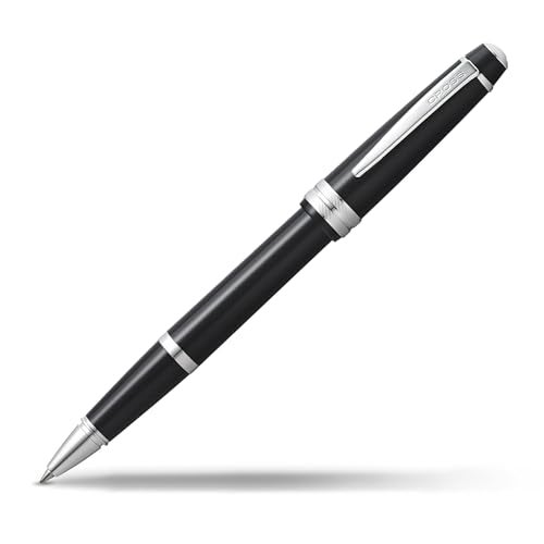 Cross Bailey Light Refillable Rollerball Pen Presented in a Everyday Gift Box - Medium Point, Black Ink, Glossy Black - Image 1
