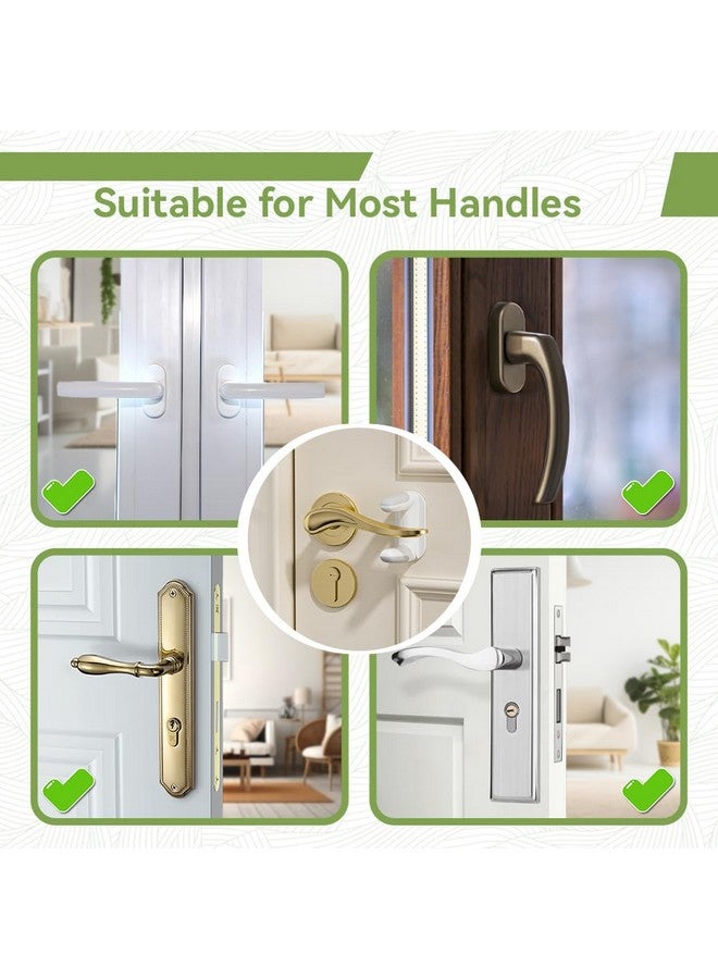 إيوديمن قفل ذراع باب أمان للأطفال من EUDEMON، عبوة من قطعتين، قفل مقبض الباب للأطفال والحيوانات الأليفة، قفل مزلاج باب مقاوم للأطفال، يدور بزاوية 180 درجة، سهل التشغيل في اتجاهين (أبيض) - Image 2