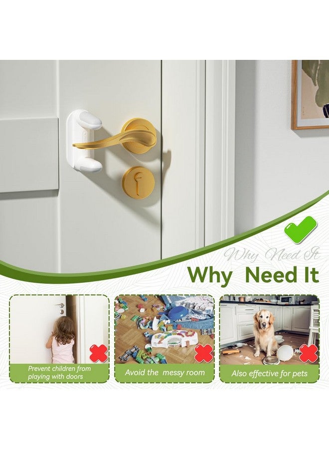 إيوديمن قفل ذراع باب أمان للأطفال من EUDEMON، عبوة من قطعتين، قفل مقبض الباب للأطفال والحيوانات الأليفة، قفل مزلاج باب مقاوم للأطفال، يدور بزاوية 180 درجة، سهل التشغيل في اتجاهين (أبيض) - Image 4