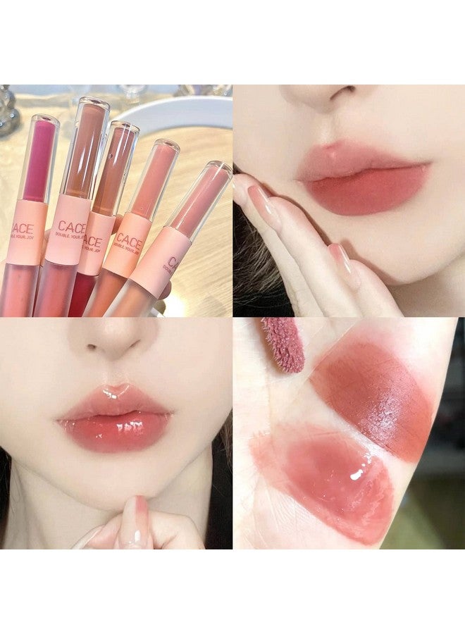 Domality 6 Colors 2 In 1 Doubleend Lip Gloss Set 6Pcs Matte Velvet & Mirror Finish Liquid Lipstick Long Lasting Waterproof Glossy Lip Glaze Plumping Hydrating Fuller Lip Makeup Gift Kit - Image 4