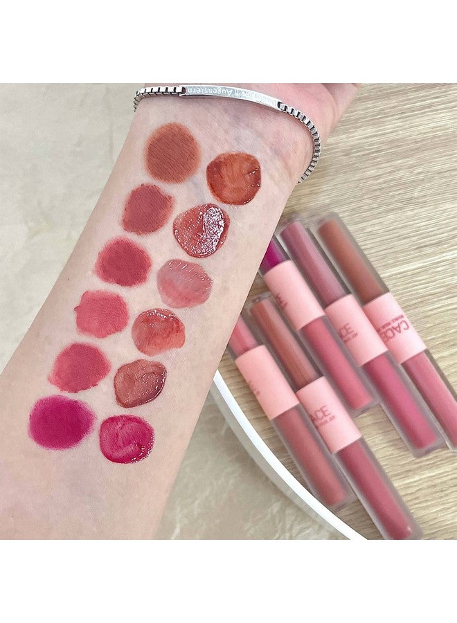 Domality 6 Colors 2 In 1 Doubleend Lip Gloss Set 6Pcs Matte Velvet & Mirror Finish Liquid Lipstick Long Lasting Waterproof Glossy Lip Glaze Plumping Hydrating Fuller Lip Makeup Gift Kit - Image 2