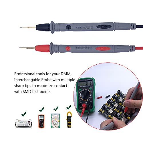 MOGAOPI Multimeter Test Leads Set, Professional Leads Kit, Precision Sharp Probe Test Lead 1000V 20A Gold-Plated Probe Leads with Alligator Clips, Test Hooks, Test Probes Lead, Test Tweezer - Image 2