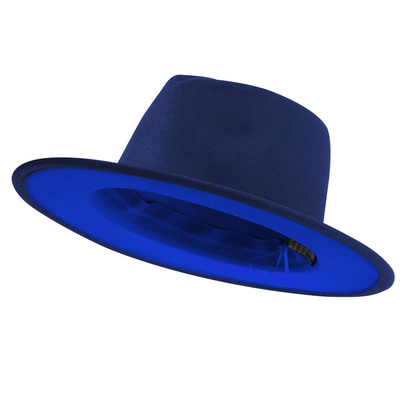 jingsha Fedora Hats for Men & Women Wide Brim Fedora Felt Panama Hat Men's Dress Hats with Belt Buckle - Image 1