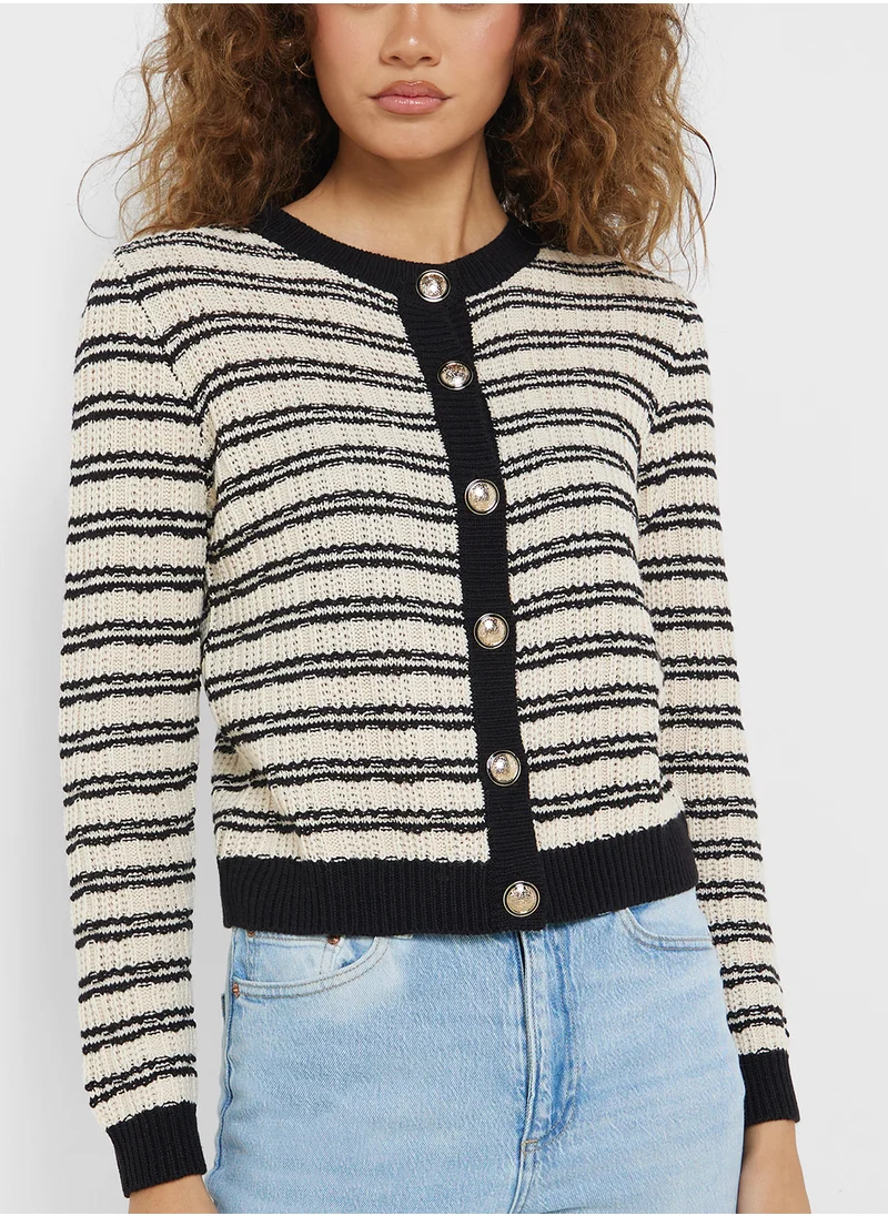 VERO MODA Striped Knitted Cardigan