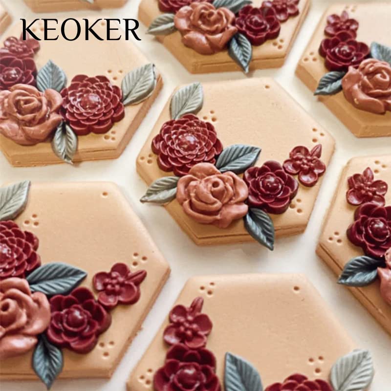 KEOKER Polymer Clay Molds - 4 Pcs Flower & Leaf Molds for Jewelry Making, Daisy Miniature Clay Molds for Earrings Decoration (Mini Flower & Leaf) - Image 2