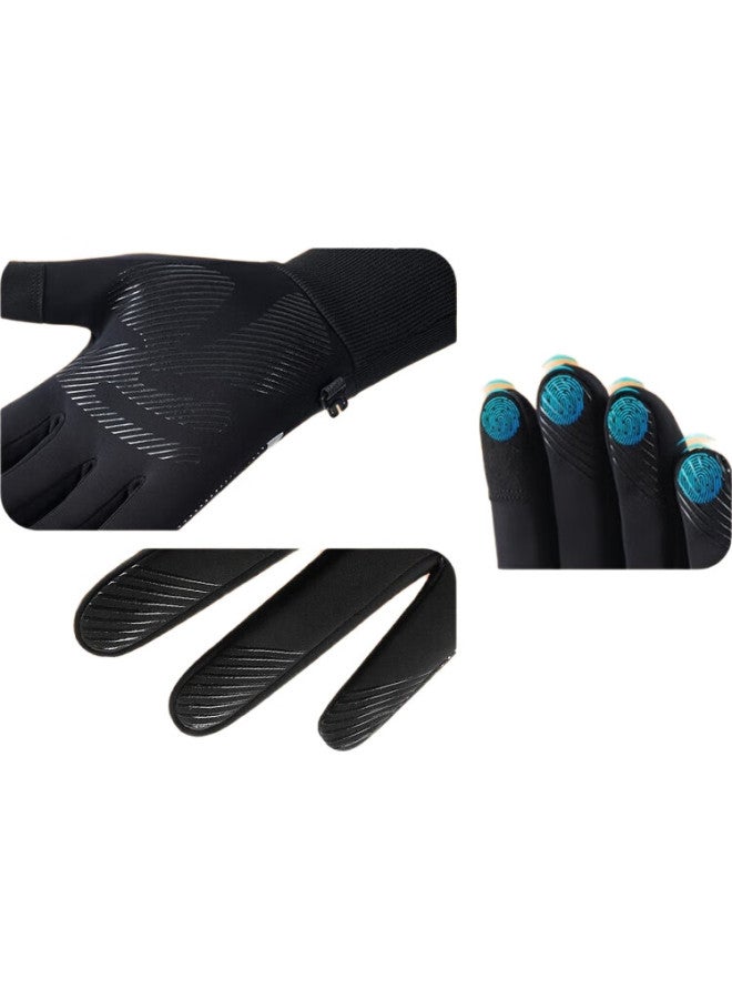 Ousen Cycling Gloves, Winter Warm, Fleece-Lined, Windproof, Cold-Resistant, Long Style, For Motorcycles, Electric Bikes, Bicycles, Outdoor Sports, Touchscreen Compatible - Image 3