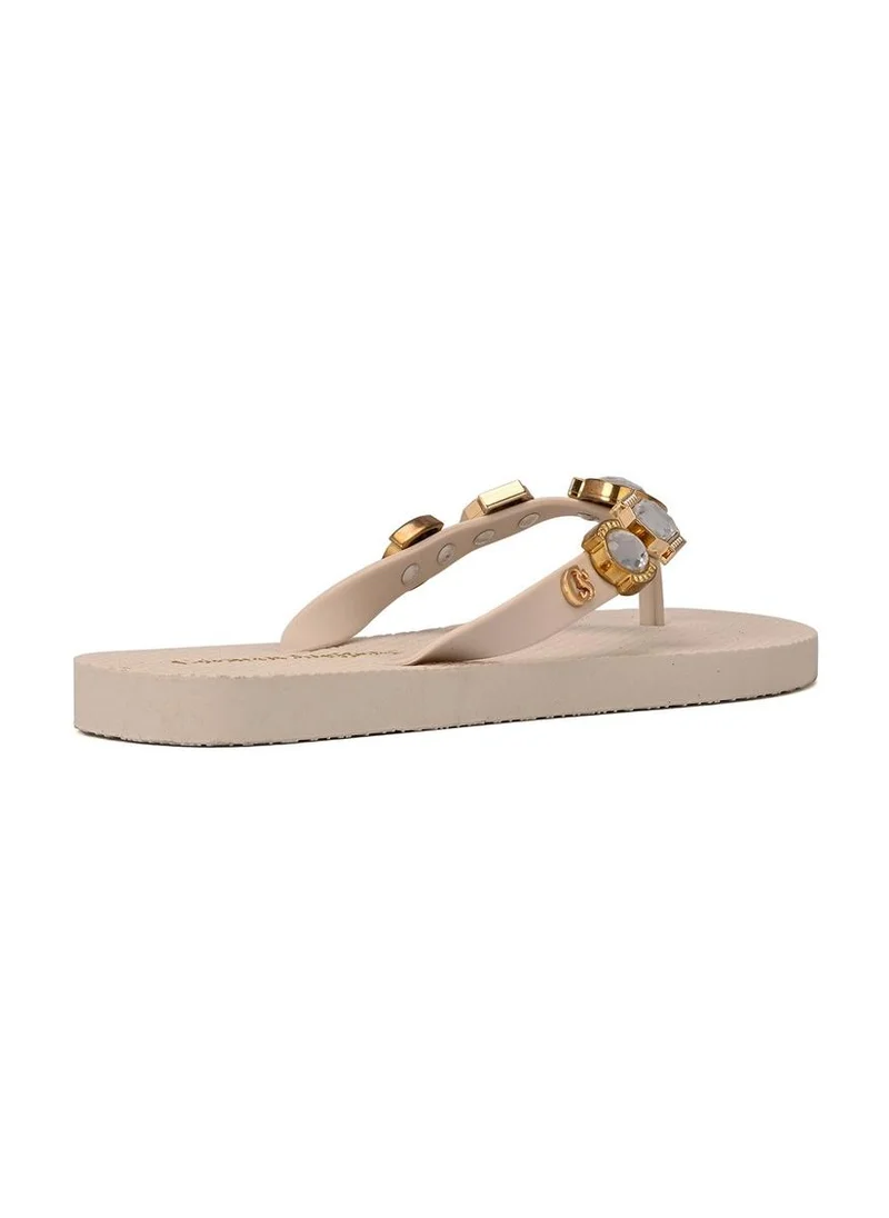 Carmen Steffens  Off-White Flip-Flop with Rhinestones for Women | Best Price UAE