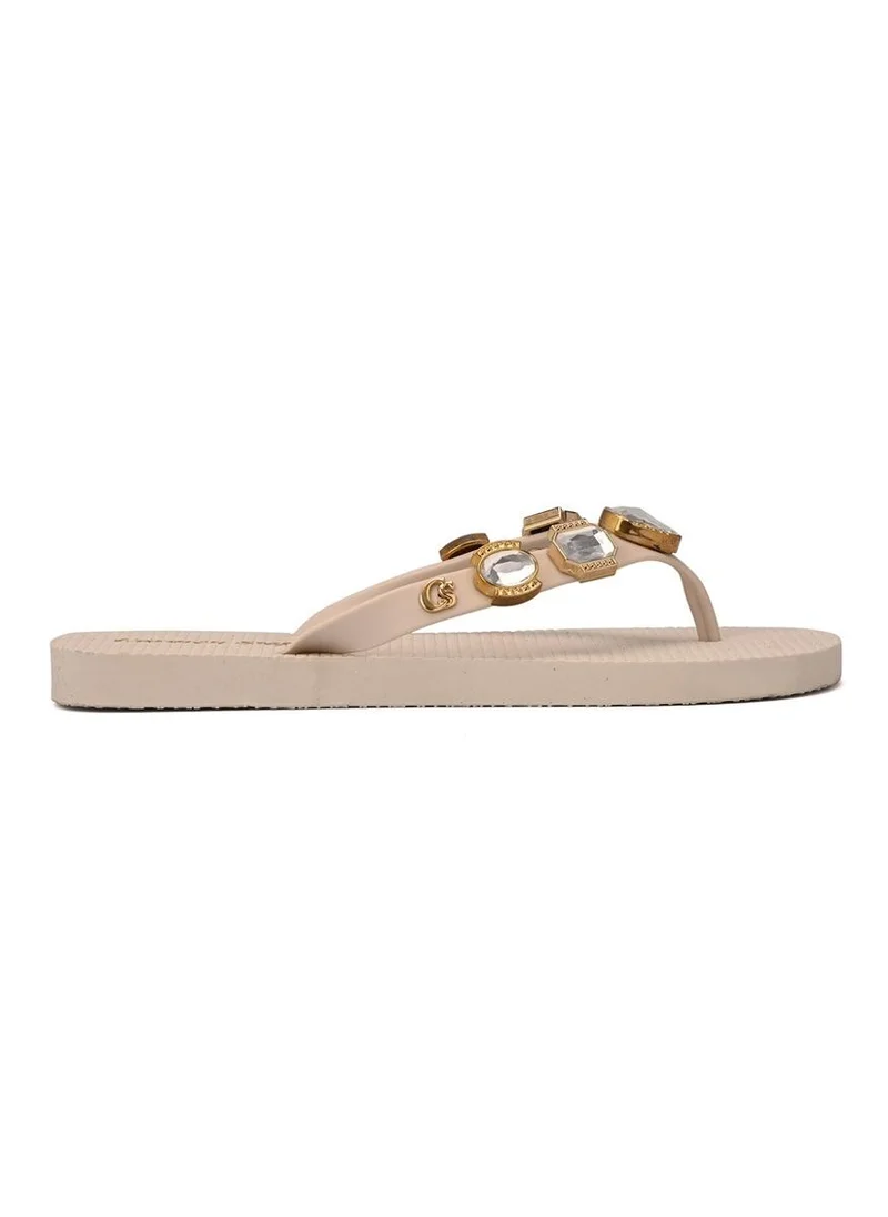 Carmen Steffens  Off-White Flip-Flop with Rhinestones for Women | Best Price UAE