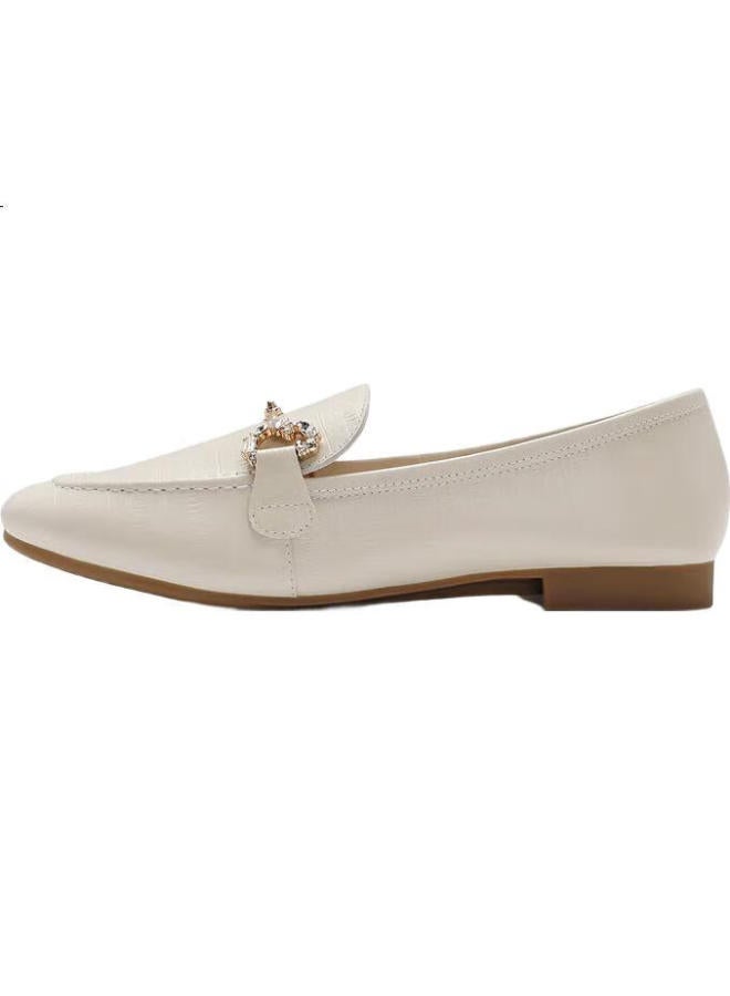 belle Fashion Casual Loafers For Women, Genuine Leather, Versatile Shoes For Shopping Mall, A7H1Daa4, Beige, Size 34 - Image 3