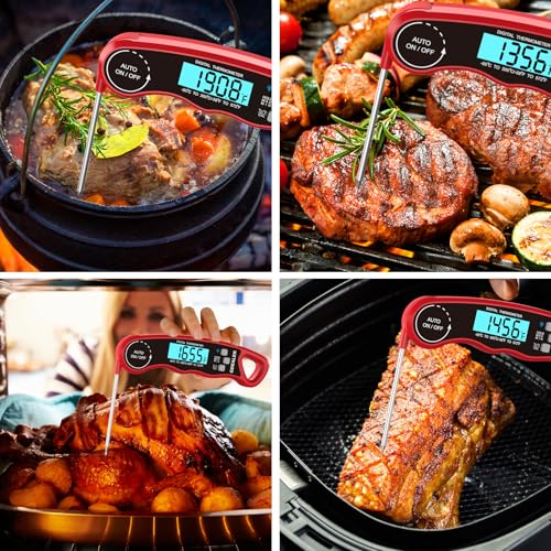 GDEALER Meat Thermometer Digital Instant Read Food Thermometer Waterproof Ultra-Fast for Grill Cooking Kitchen with Backlight & Calibration - Image 4
