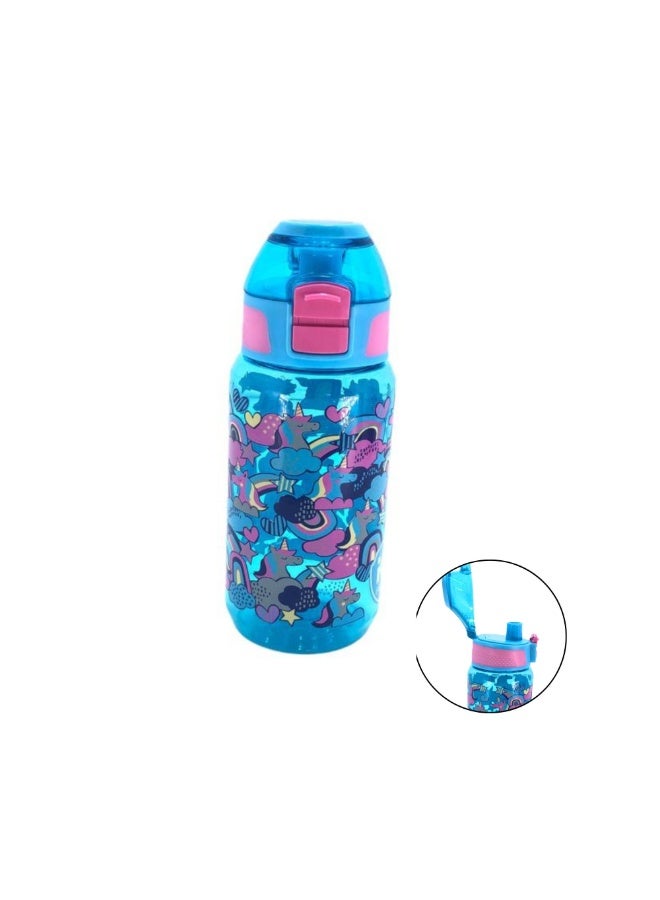 i-kola UNI LIGHT BLUE 540 MLKids Water Bottle for School | BPA-Free Plastic Water Bottle for Boys & Girls | Leakproof, Unbreakable, Easy to Drink, Quick Open Lock (TS-9234 A) - Image 1