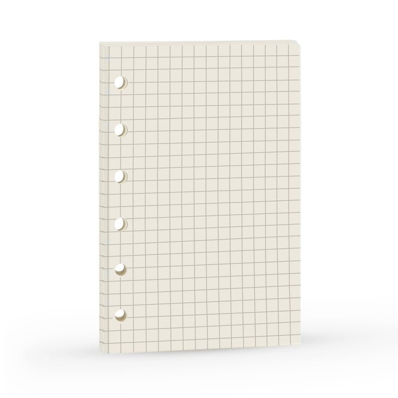Harphia A7 Refill,Pocket Notebook Inserts, Grid 6 Hole Paper for Filofax, Square Matrix 100gsm Thicker Paper for Refillable 6 Rings Binder Agenda, 4.84 x 3.23'', Harphia - Image 1