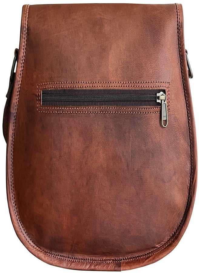 RUSTIC TOWN 11 inch Small Brown Leather Crossbody Satchel Bag Vintage Purses Handbags for Women - Image 5