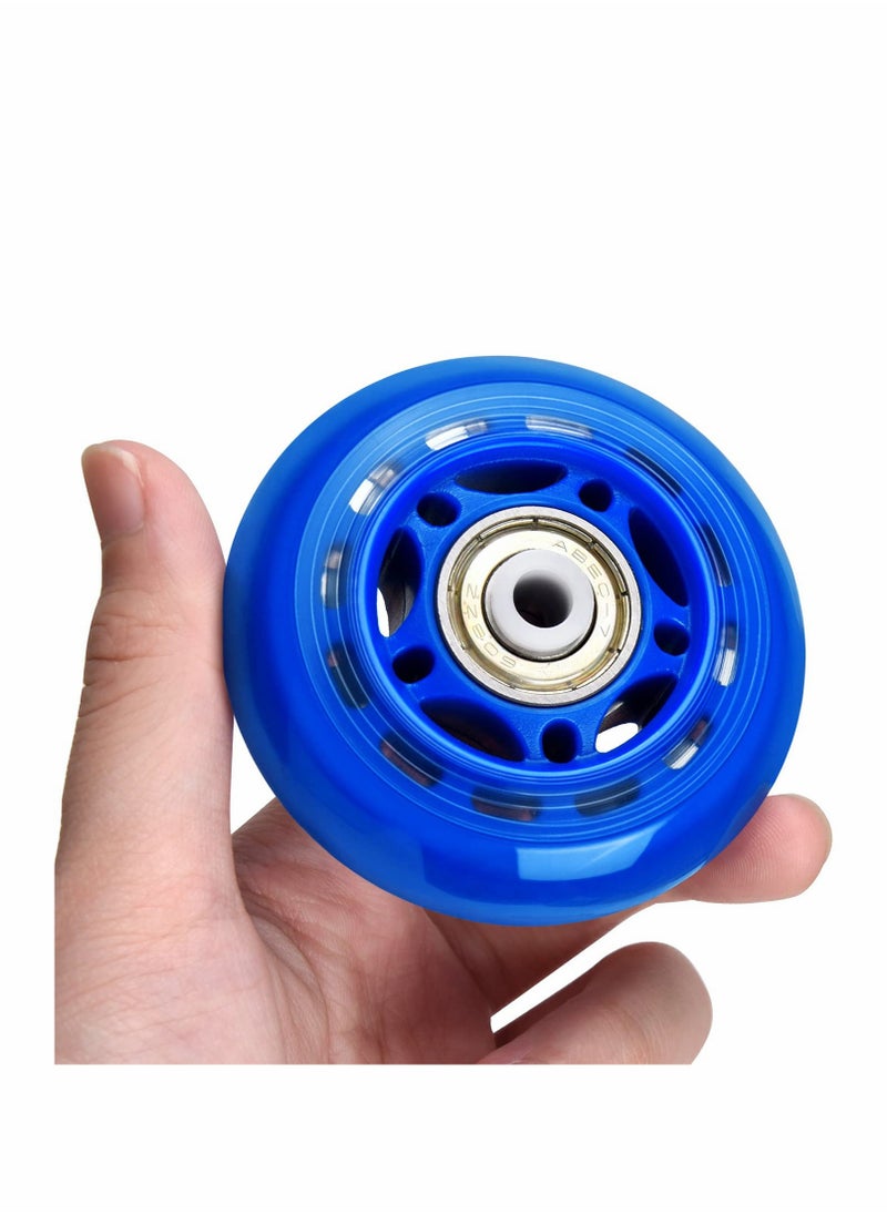 KASTWAVE مجموعة من 8 عجلات تزلج مضمنة مقاس 64 مم، 82A/84A مع محمل ABEC-7، عجلات تزلج داخلية/خارجية، عجلات تزلج بشفرات دوارة، عجلات تدريب للدراجات البخارية، عجلة بديلة لشفرات دوارة للمبتدئين  - Image 5