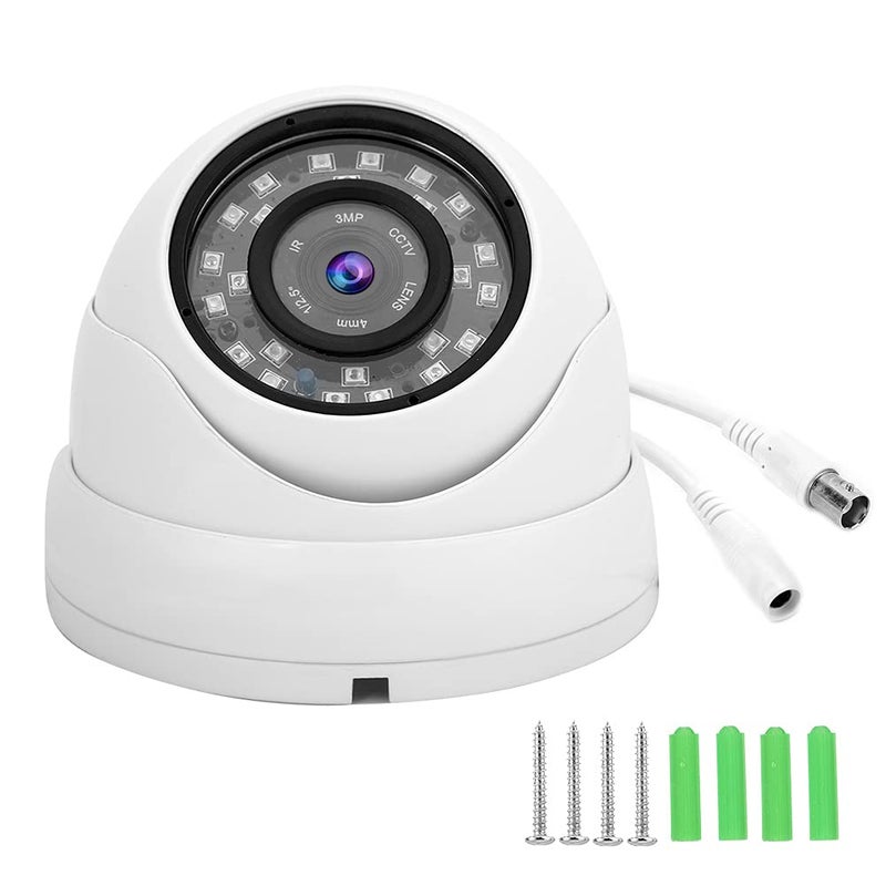 White 1080p AHD Dome Camera With Audio Sound Pick Up 14LED Infrared Night Vision 120 Degree Wide Angle For Bus Car Truck Cabin - Image 2