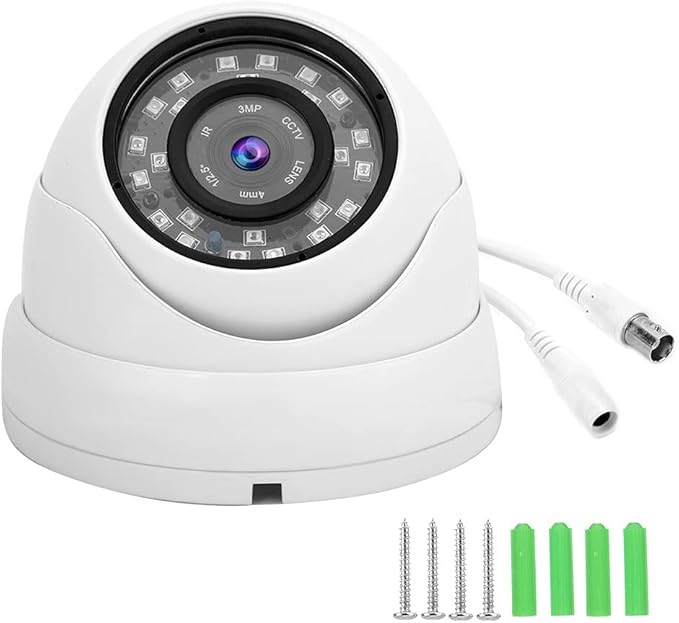 White 1080p AHD Dome Camera With Audio Sound Pick Up 14LED Infrared Night Vision 120 Degree Wide Angle For Bus Car Truck Cabin - Image 1