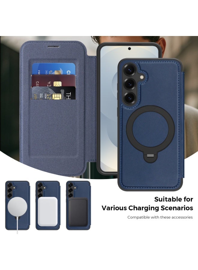 Magnetic Flip Leather Wallet Case for Samsung Galaxy S26, S26 Plus, S25, S25 Plus, S24, S24 Plus with RFID Blocking and Shockproof Protection - Image 4