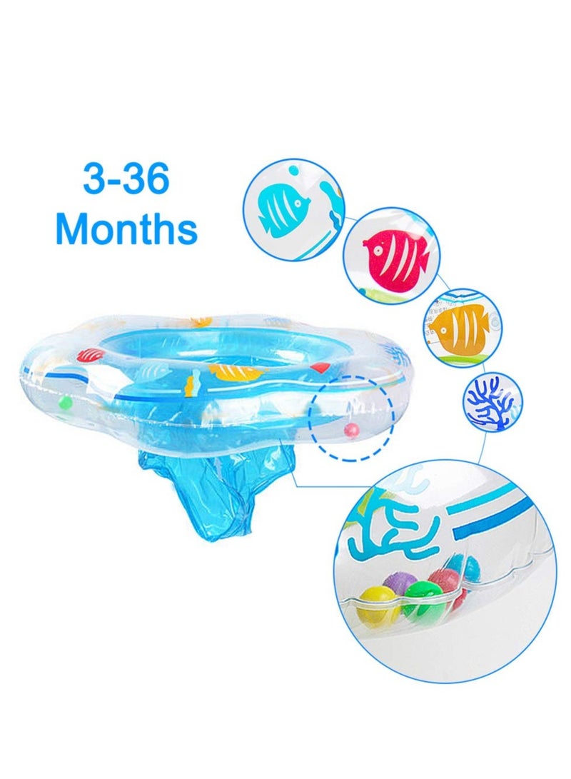 SYOSI Inflatable Baby Swim Float Seat, Safety Seat Double Airbag, Toys Summer Fun Water Supplies for Baby 8-48 Months - Image 3