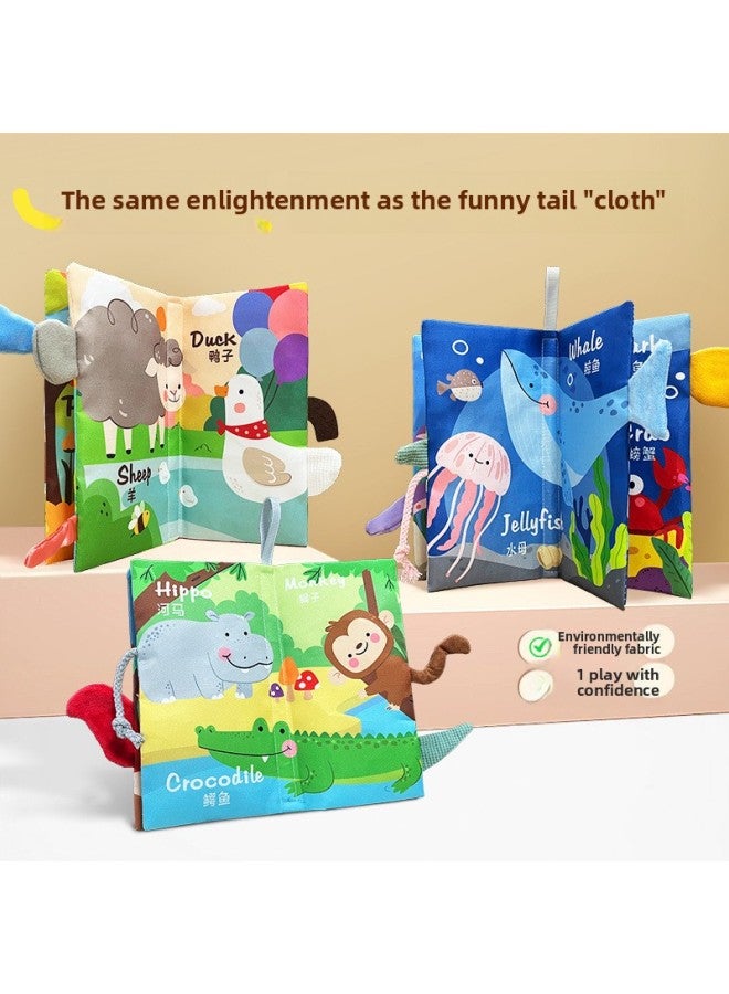 Tail Cloth Book Early Education Baby Tear Not To Rip Can Bite Three-dimensional Tear Tear Book 6 Months Baby Cognitive Educational Toys-Color:[built-in Sound Paper + Bibi Device] Bilingual In Chinese And English - Sent Out After Disinfection-Specifications:Fruit Awareness Cloth Book [1 Pack]  - Image 4