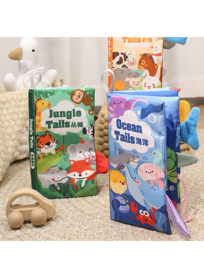 Tail Cloth Book Early Education Baby Tear Not To Rip Can Bite Three-dimensional Tear Tear Book 6 Months Baby Cognitive Educational Toys-Color:[built-in Sound Paper + Bibi Device] Bilingual In Chinese And English - Sent Out After Disinfection-Specifications:Fruit Awareness Cloth Book [1 Pack]  - Image 5