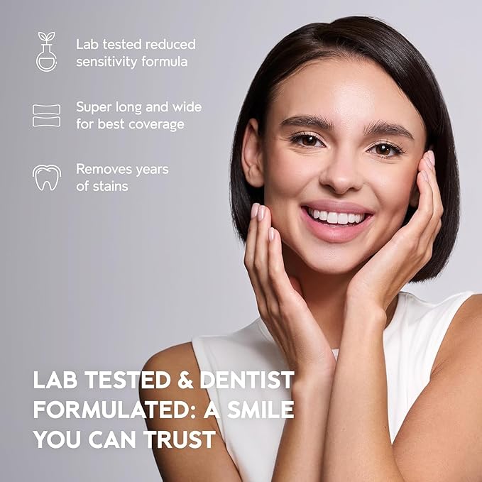 InoPro Natural Teeth Whitening Strips Kit 21 Treatments - Sensitive Teeth Whitener, Peroxide Free with Papain, Bromelain, Coconut Oil, White Strips for Teeth Whitening (42 Strips) - Image 4