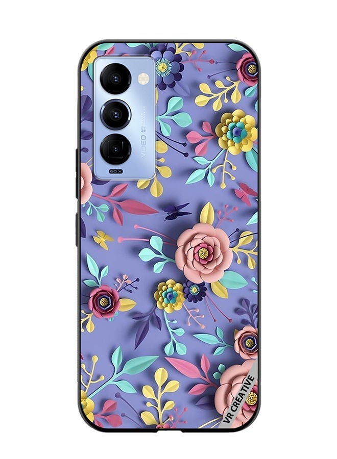 VR CREATIVE Protective Case Cover For Tecno Camon 18/18 P Flower Design Multicolour - Image 1