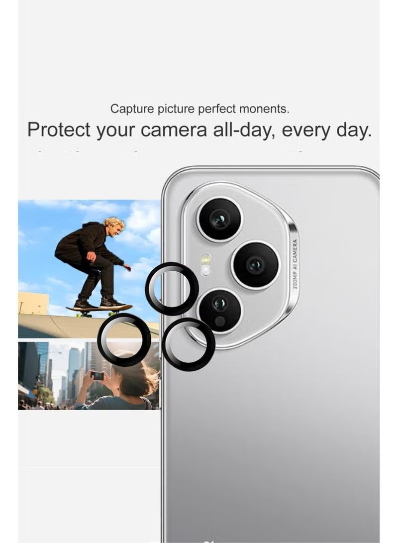 واقي زجاجي لعدسة الكاميرا لهاتف Honor 400 Pro - أسود - Image 4