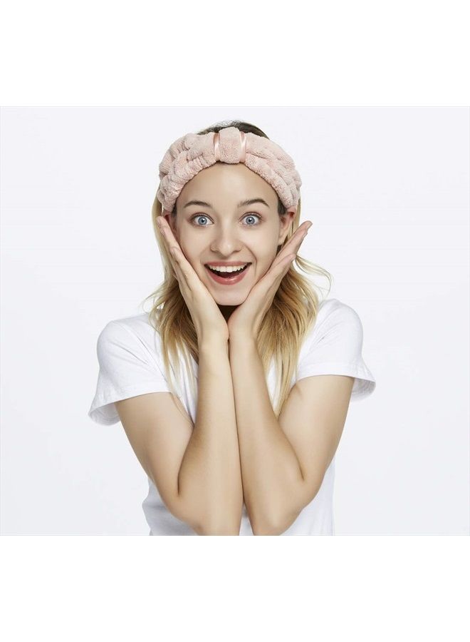 HOPESHINE Spa Facial Headbands for Women Makeup and Washing Face Terry Headband Elastic Hairband for Skincare Headband Head Wrap Great Gift for Women Girls 3-pack - Image 3