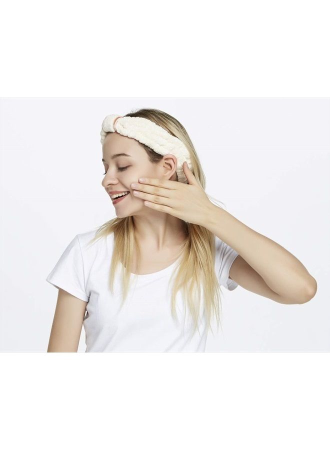HOPESHINE Spa Facial Headbands for Women Makeup and Washing Face Terry Headband Elastic Hairband for Skincare Headband Head Wrap Great Gift for Women Girls 3-pack - Image 4