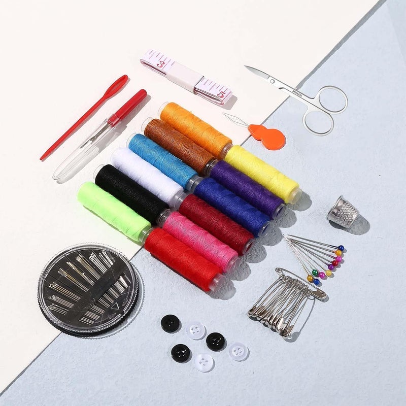 Sandra 72 Pcs Sewing Kit Box Tailoring Tools Combo with Accessories, Scissors, Thread, Needles, Measuring Tape | Sui Dhaga Portable, Stitching Items Box for Home, Ladies, Multipurpose, Travel, DIY (72) - Image 5