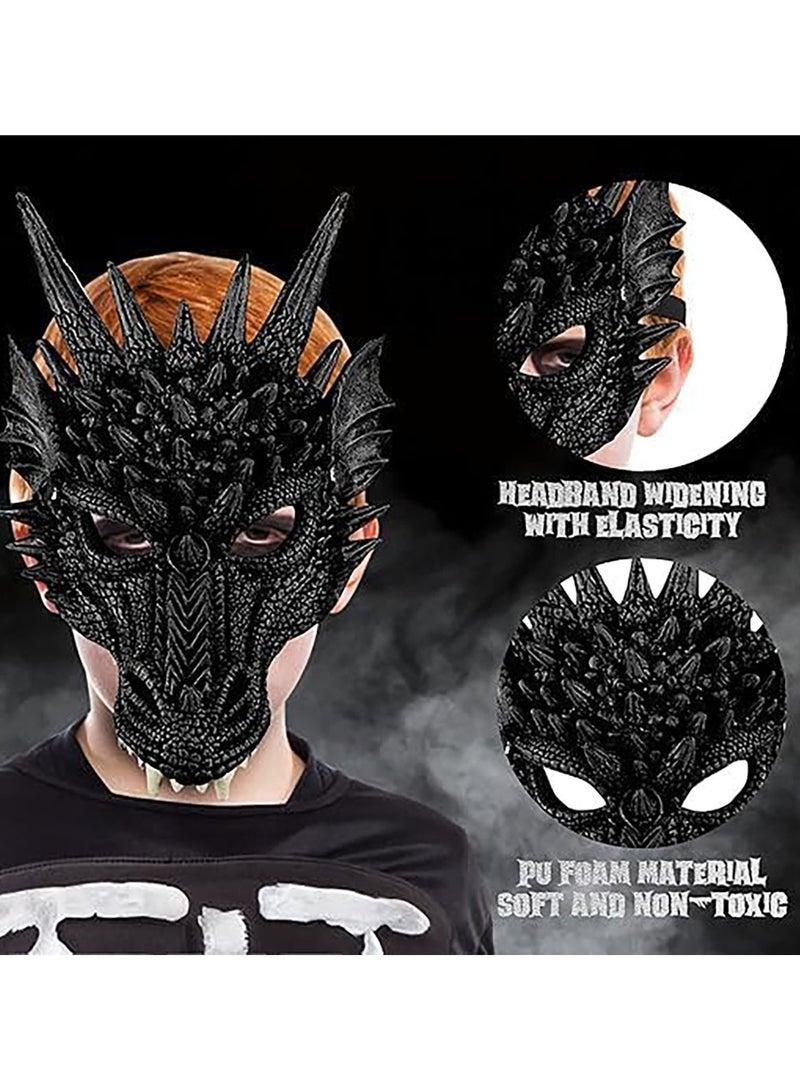 AUTOYSUR طقم قناع ذيل الديناصور بأجنحة التنين للأطفال، أزياء تنكرية للأطفال، زي تنين لحفلات التنكر - Image 4