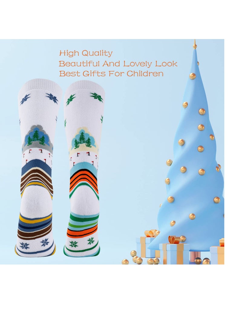 SYOSI Kids Ski Socks, 2 Pairs Knee-high Warm Cotton Snowboard Skating Socks, Winter Warm Socks, Warm Thick Outdoor Long Ski Socks, Winter Warm Snowboard Thermal Socks,  for Boys and Girls Skiing Skating - Image 5