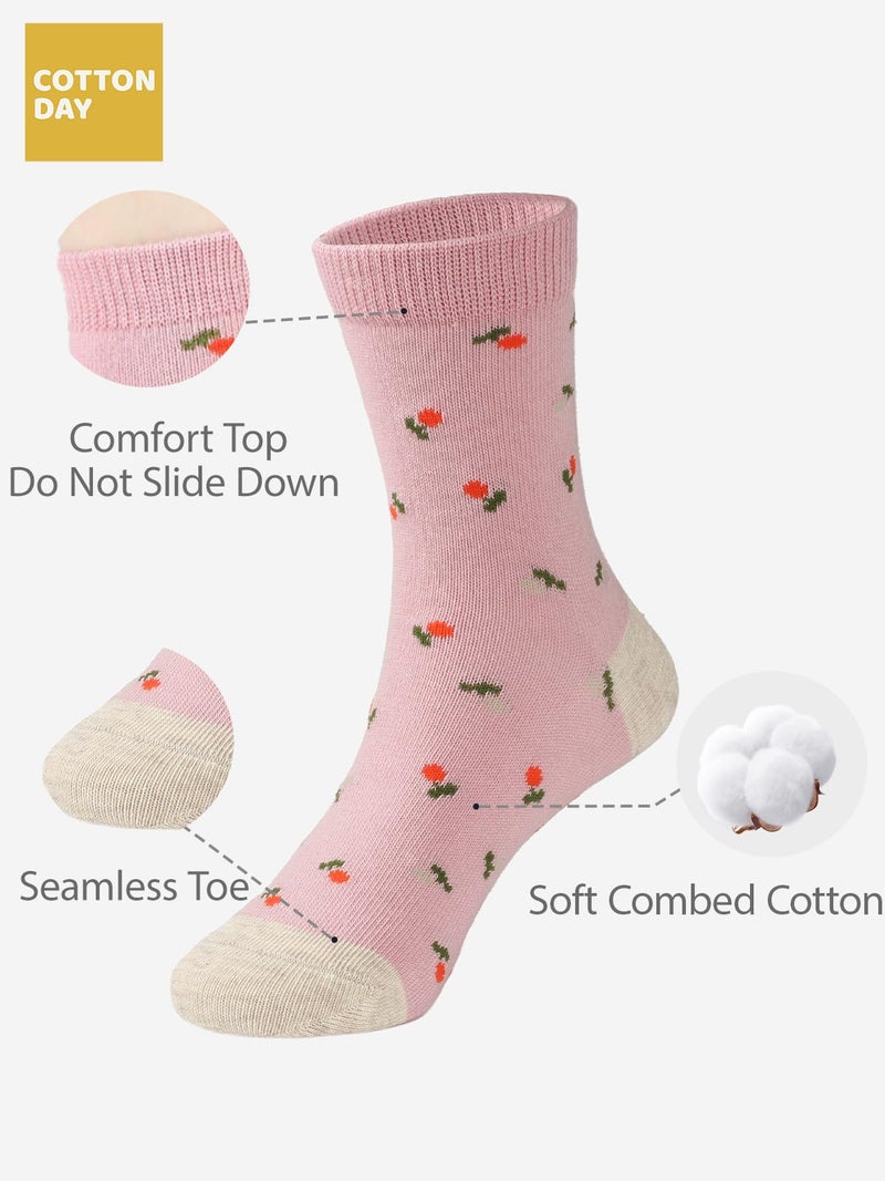 COTTON DAY 7 Days of the Week Gift Box Kids Girls Short Socks Cute Floral Design 6-8 years Size M (8) - Image 2