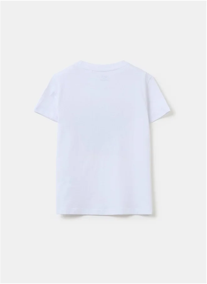 او في اس Printed cotton T-shirt