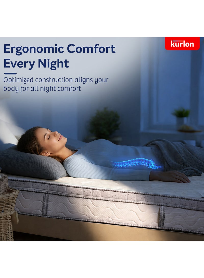 Kurlon Bonnell Institution Spring Mattress Firm Spinal Support|Memory Foam Comfort |Air Flow Technology|  Dual Quilting| Anti-Skid |5-Year Warranty | 200x180x25 - Image 3